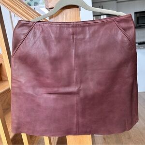 100% Leather Maroon Skirt size 10